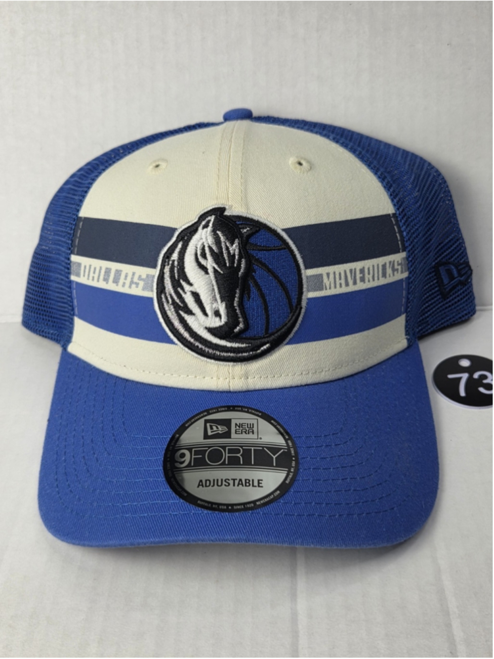 New Era 9FORTY Dallas Mavericks NBA Trucker Mesh Adjustable Cap Blue NWT #17